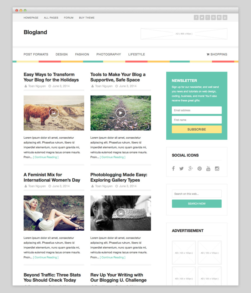 Blogland WordPress Theme